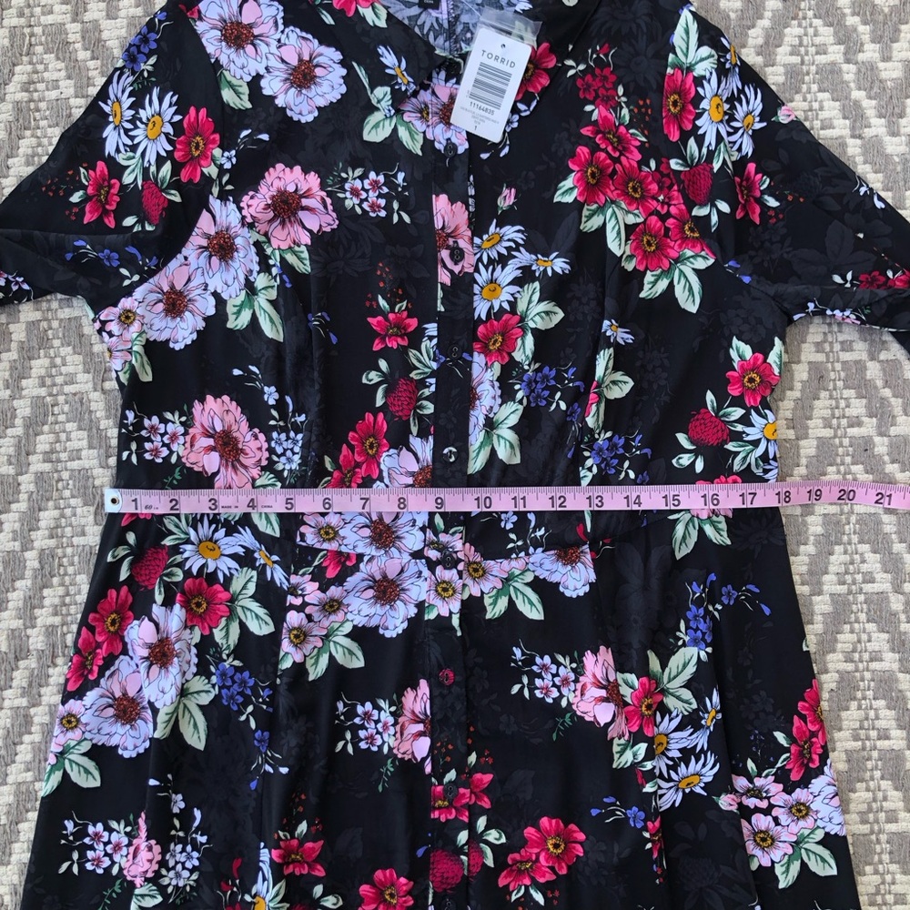 Torrid maxi challis button front shirt dress size 1 - Picture 5 of 16